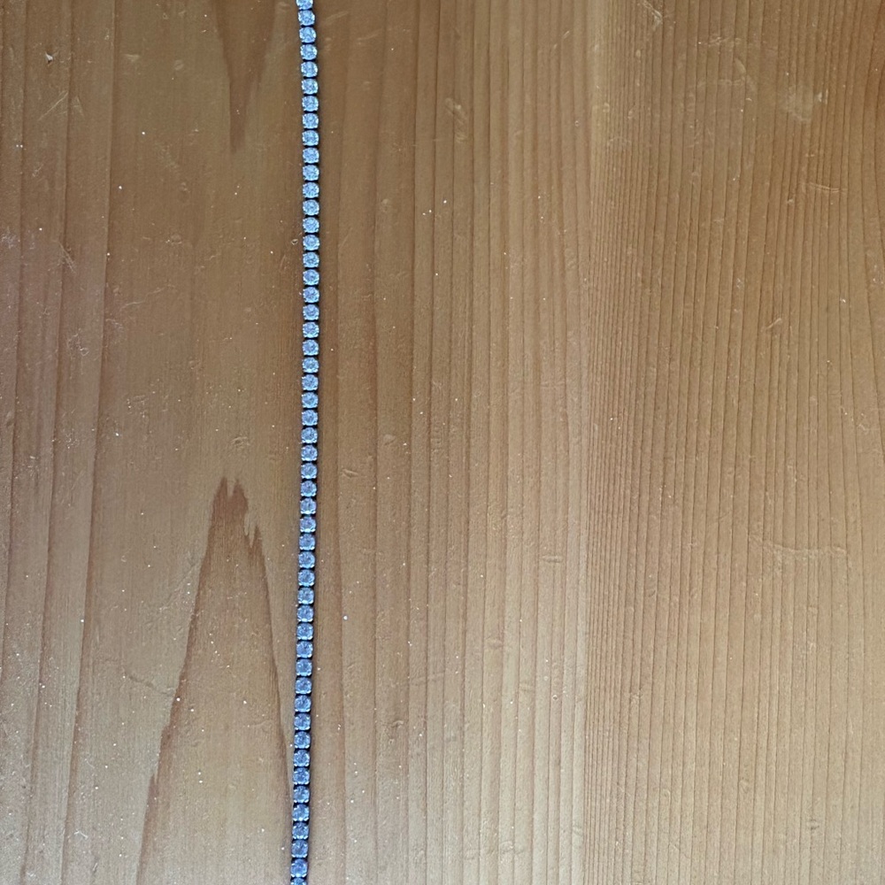 Rhinestone Tennis Bracelet - Silver Crystal
